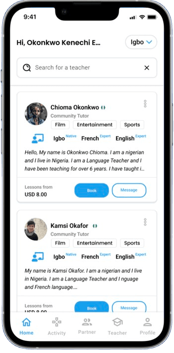 App Interface Mockup